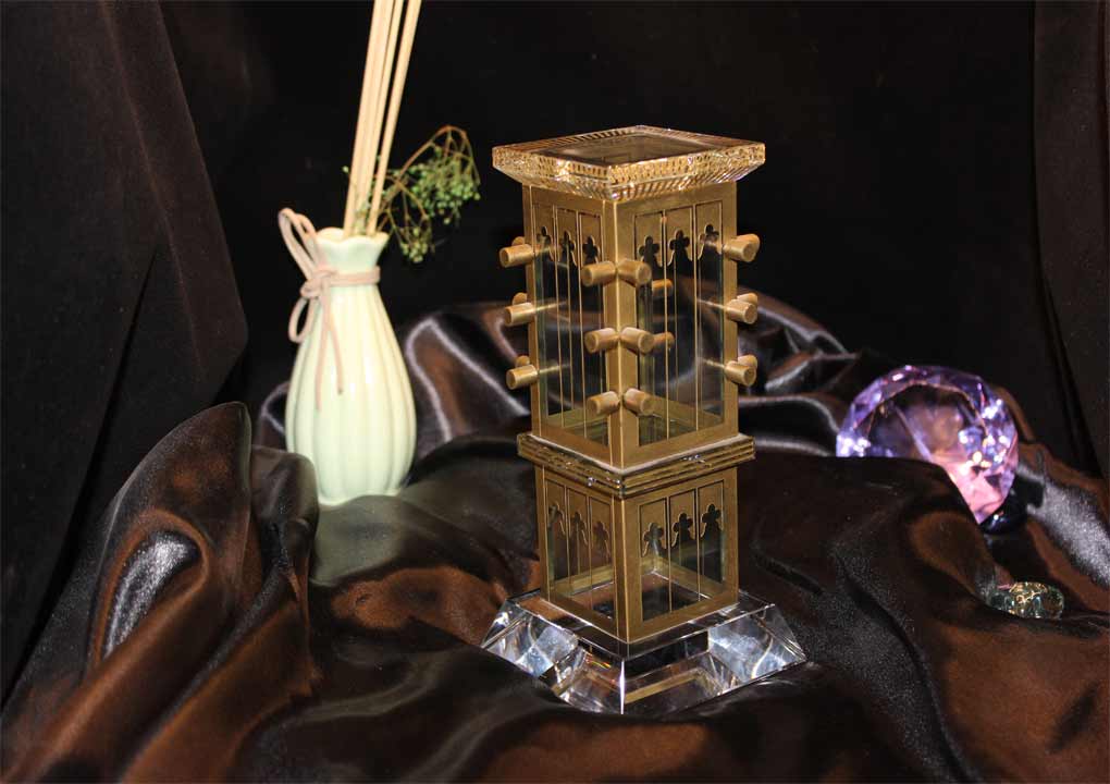 Crystal Trophy with Sandblasting with Colour filling