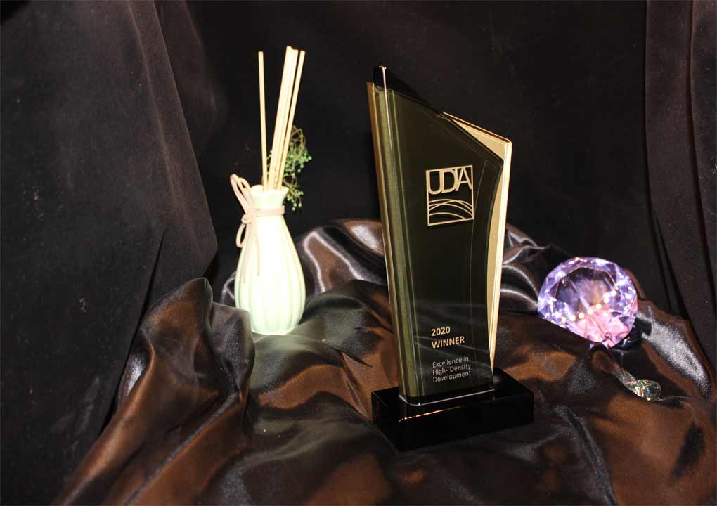 Crystal Trophy with Sandblasting with Colour filling