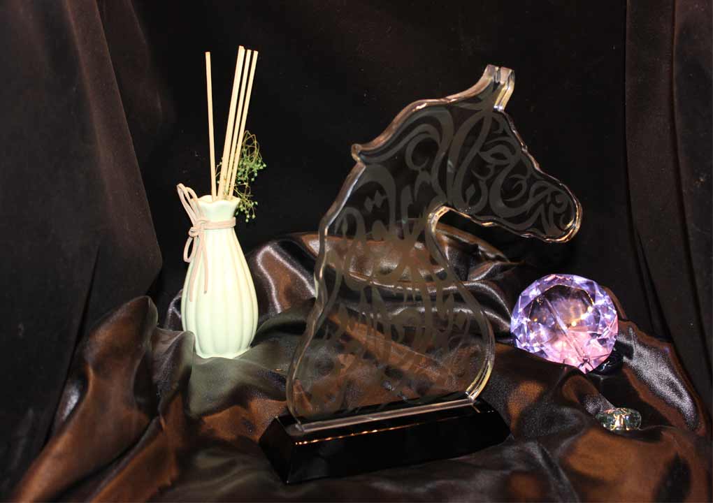 Crystal Trophy with Sandblasting