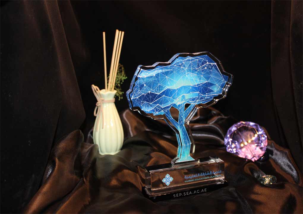 Crystal Trophy with UV printing
