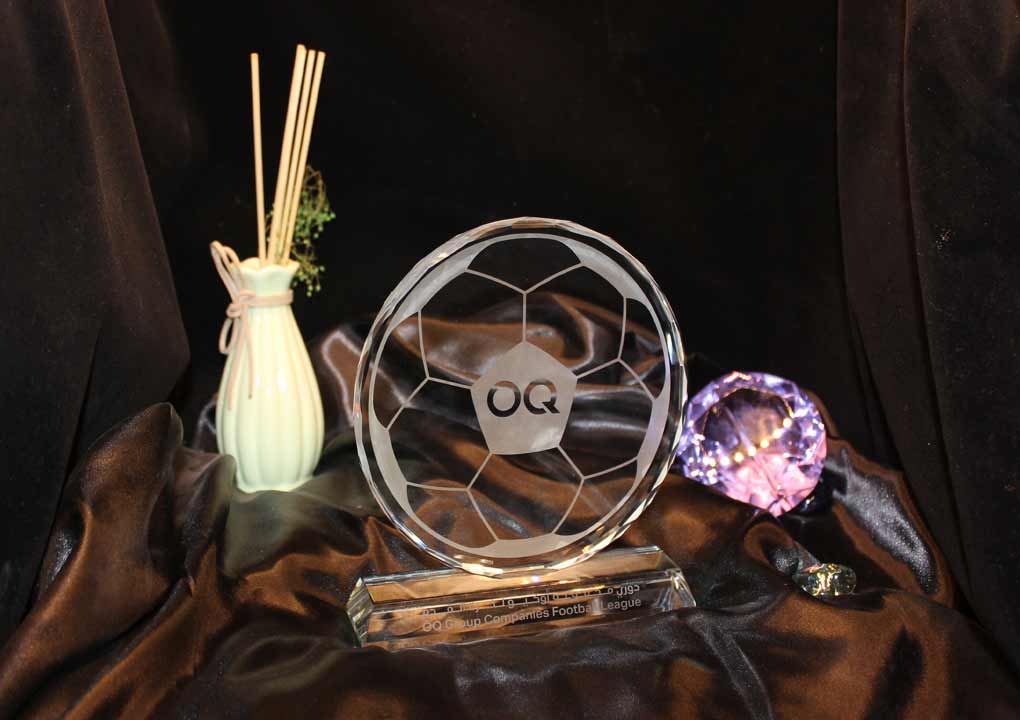 Crystal Trophy with UV printing