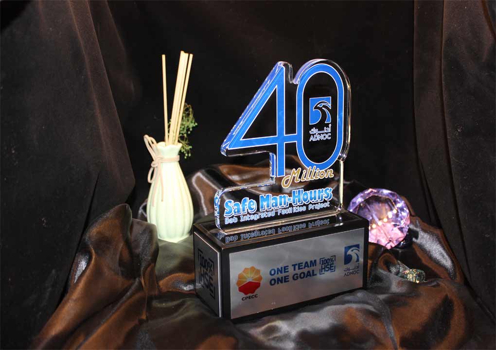 Crystal Trophy with UV printing