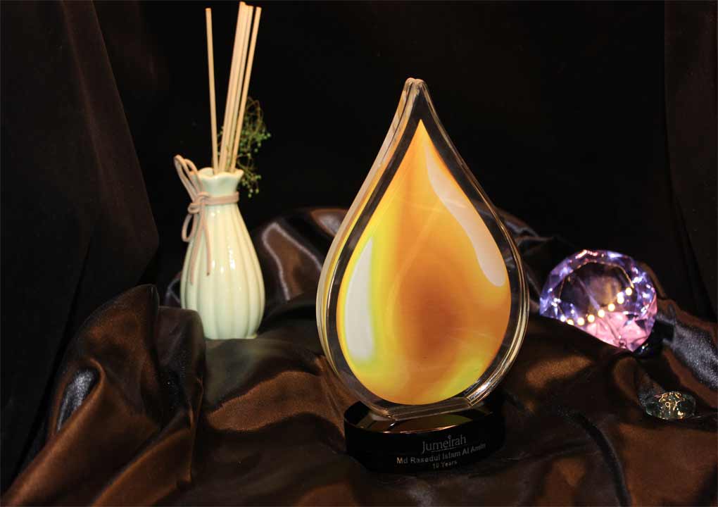 Crystal Trophy with UV printing