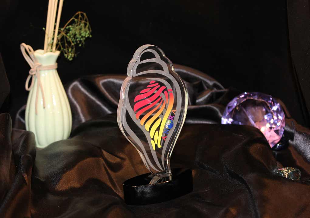 Crystal Trophy with UV printing