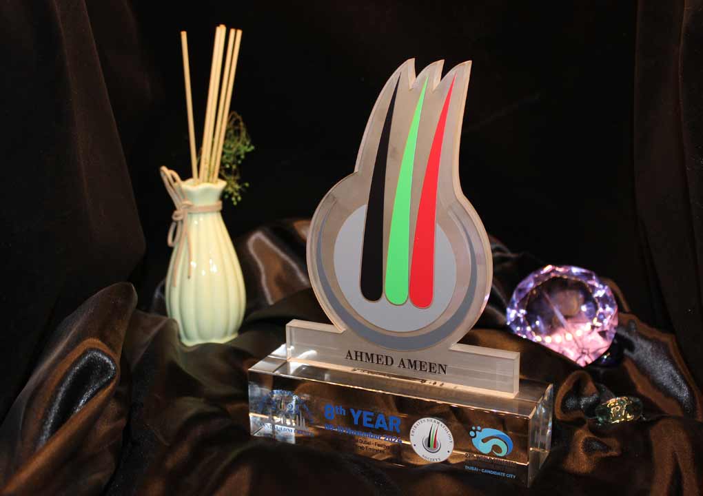 Crystal Trophy with UV printing