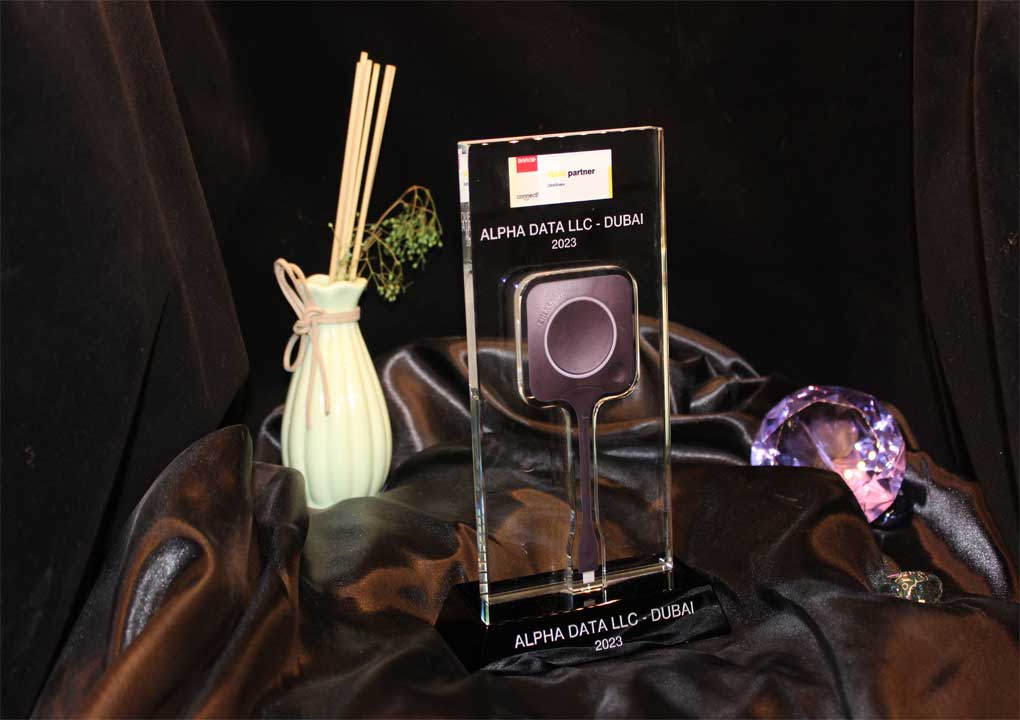 Crystal Trophy with jet black crystal base